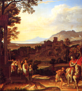 Landschaft mit heiligem St. Martin von j. A. Koch