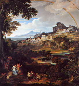 Paesaggio storico con arcobaleno - Joseph Anton Koch