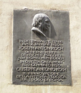 Plaquette sur la dernière maison de Koch aux Quattro Fontane