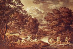 Das Goldene Zeitalter, 1797, Feder in Braun, Pinsel in Braun und Grau, weiß gehöht, Wien, Graphische Sammlung Albertina