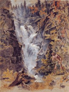 Das Reichenbachtal bei Meiringen, 1792/94, Aquarell über Bleistift, weiß gehöht, Hamburg, Hamburger Kunsthalle
