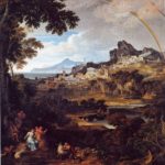 Heroische Landschaft mit Regenbogen